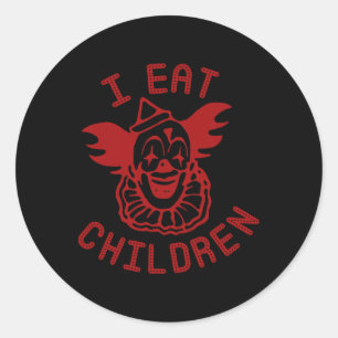 Clown I Eat Children Halloween Funny Halloween Cos Classic Round Sticker