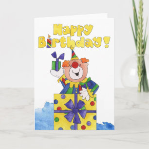 Clown in a Present Card