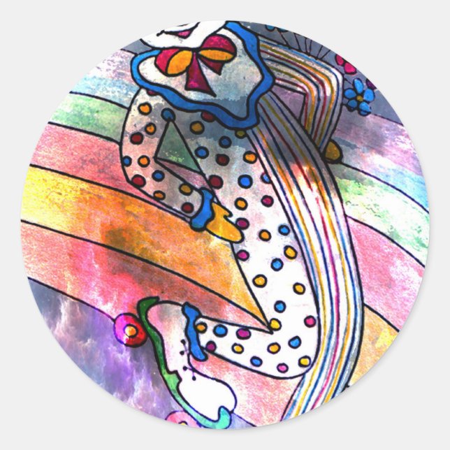 CLOWN IN LOVE.jpg Classic Round Sticker (Front)