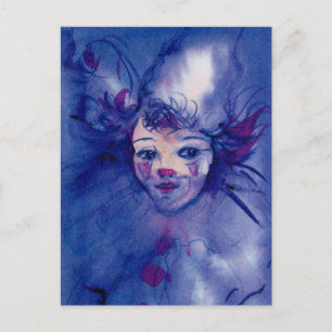 CLOWN IN PURPLE POSTCARD