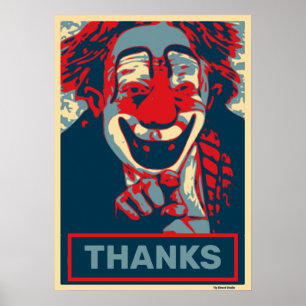 Clown in Red and Blue, edit text Poster