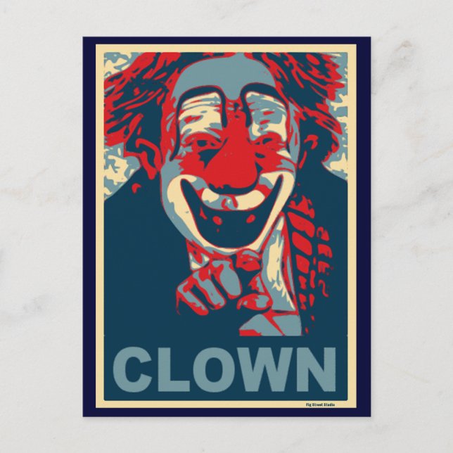 Clown in Red and Blue Postcard (Front)