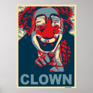 Clown in Red and blue Poster