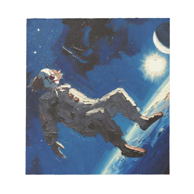 "Clown In Space" oil painting Notepad (Front)