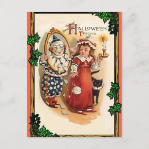 Clown in the mirror postcard