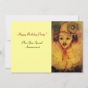 CLOWN IN YELLOW INVITATION