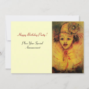 CLOWN IN YELLOW INVITATION