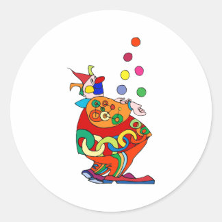 Clown Juggling Balls Classic Round Sticker