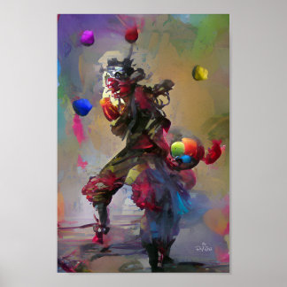 clown jungling art fantasy illustration poster