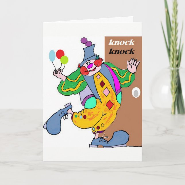 Clown Knock Knock Birthday Card (Front)