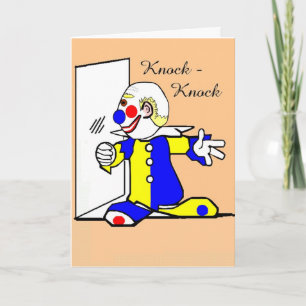 Clown Knock-Knock Joke Birthday Greeting Card