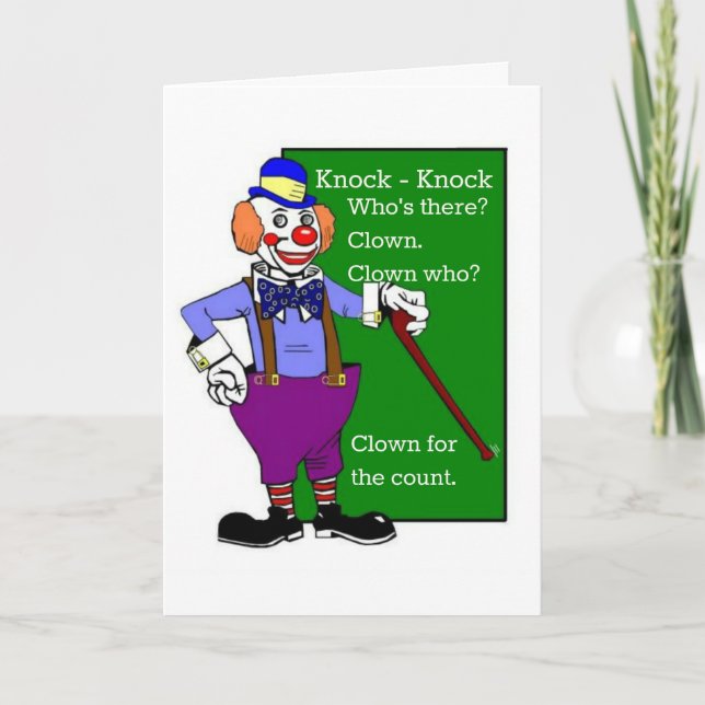 Clown Knock - Knock Joke Get Well Card (Front)