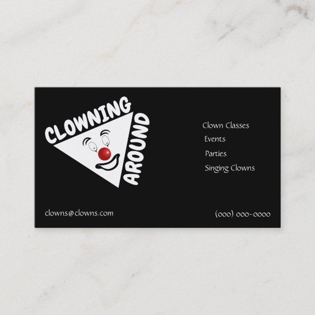 Clown Logos Entertainers Business Card (Front)