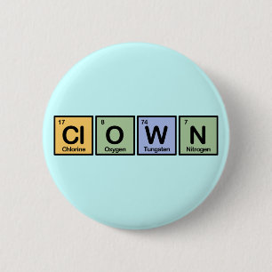 Clown made of Elements 6 Cm Round Badge