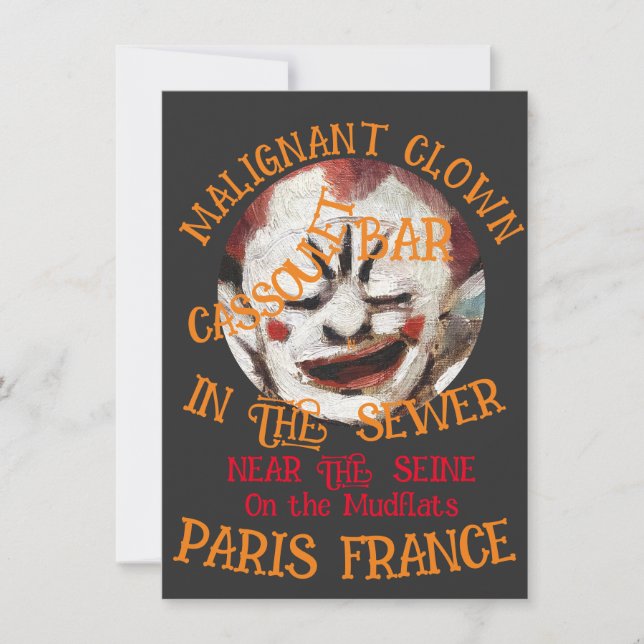Clown Nightclub Restaurant Bar Tiki Pub Toga 2042 Invitation (Front)