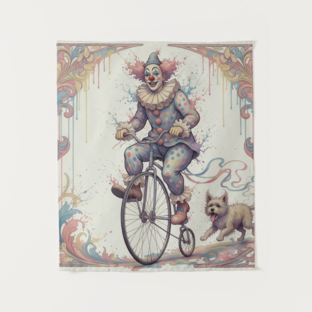 Clown on a bike Tapestry (Front)