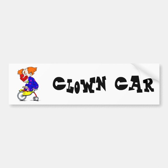 Clown on tricycle bumper sticker (Front)