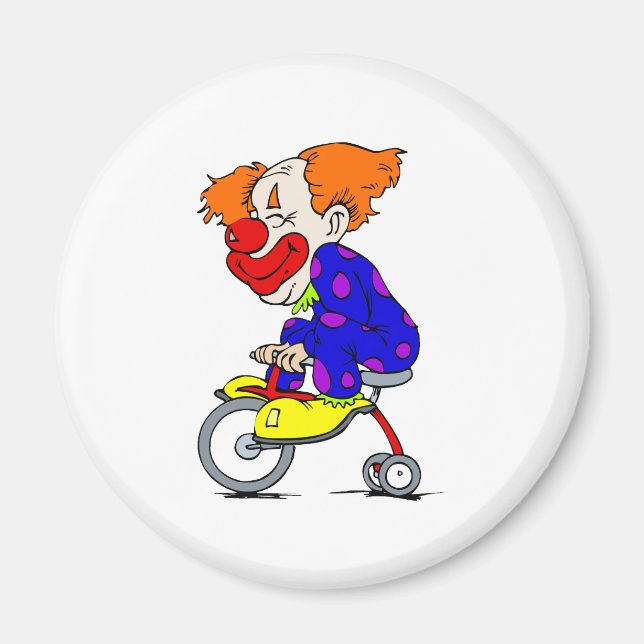 Clown on tricycle magnet (Front)