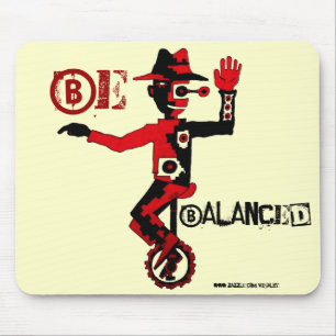Clown on unicycle abstract graphic art mousepad