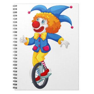Clown on unicycle notebook