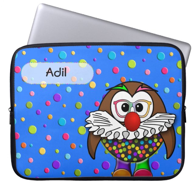 clown owl laptop sleeve (Front)