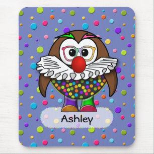 clown owl mouse pad