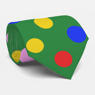 Clown party tie_green with colourful polka dots tie