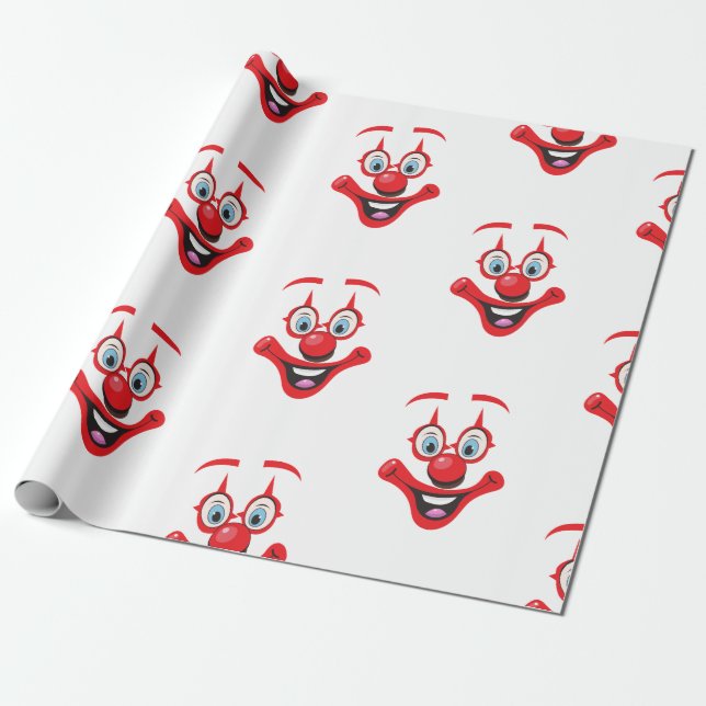 Clown Pattern Wrapping Paper (Unrolled)