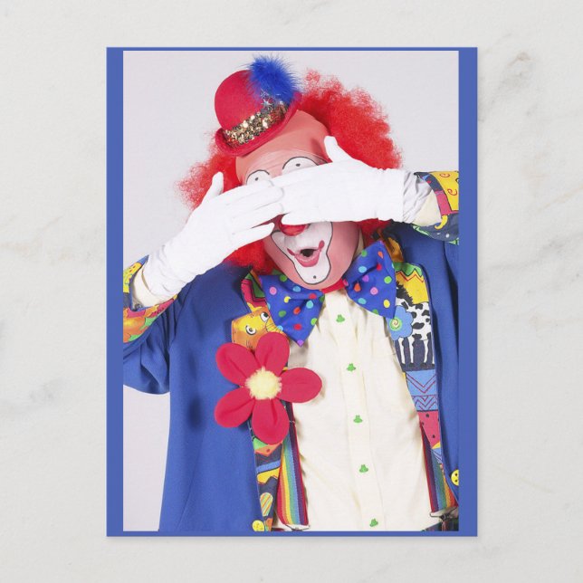 Clown Peekaboo Postcard (Front)