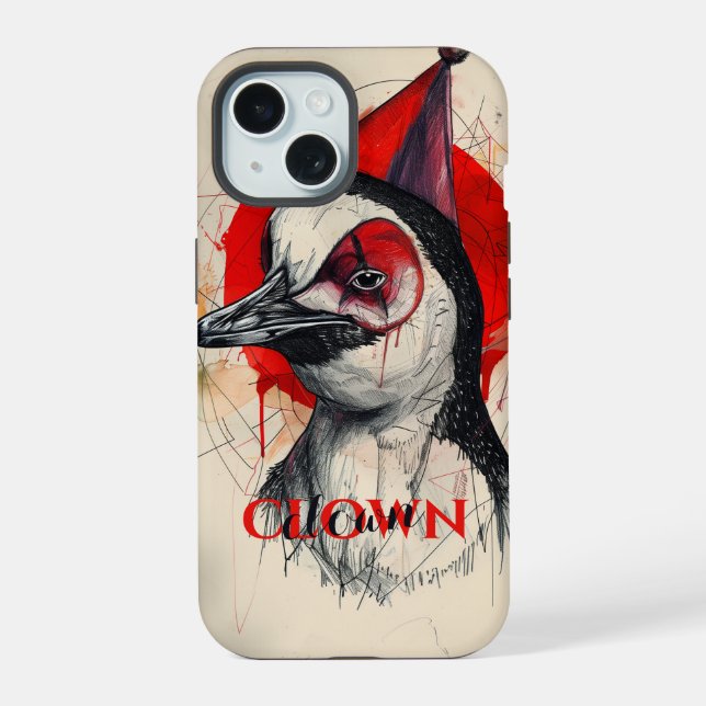 Clown Penguin iPhone 15 Case (Back)