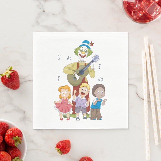 Clown Playing The Guitar Napkin (Creator Uploaded)