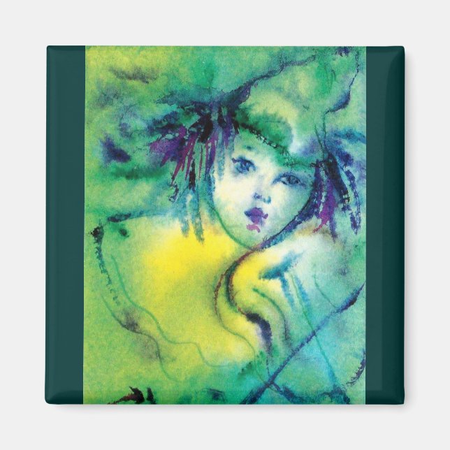 CLOWN PLAYING VIOLIN IN GREEN MAGNET (Front)