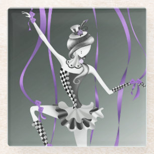 Clown Puppet Ballerina  Glass Coaster