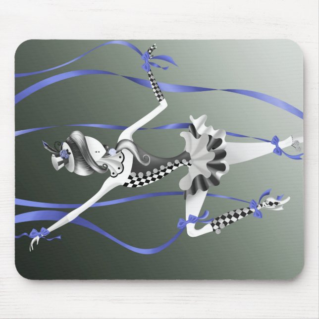 Clown Puppet Blue Ribbon Mouse pad (Front)