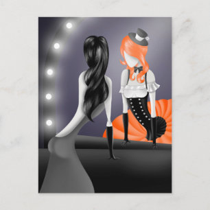 Clown Reflection Ginger Hair Postcard