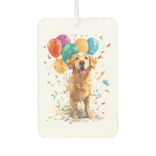 Clown Retriever � Circus Dog with Balloons Car Air Freshener
