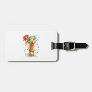 Clown Retriever � Circus Dog with Balloons Luggage Tag