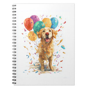Clown Retriever – Circus Dog with Balloons Notebook