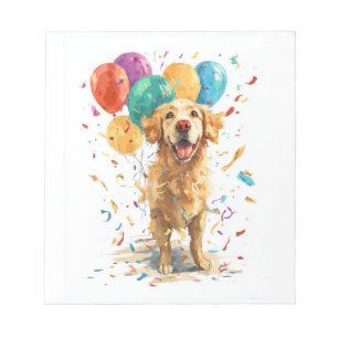 Clown Retriever � Circus Dog with Balloons Notepad