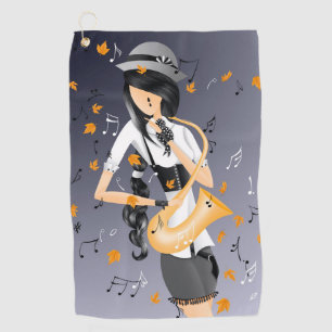 Clown Saxophonist  Golf Towel