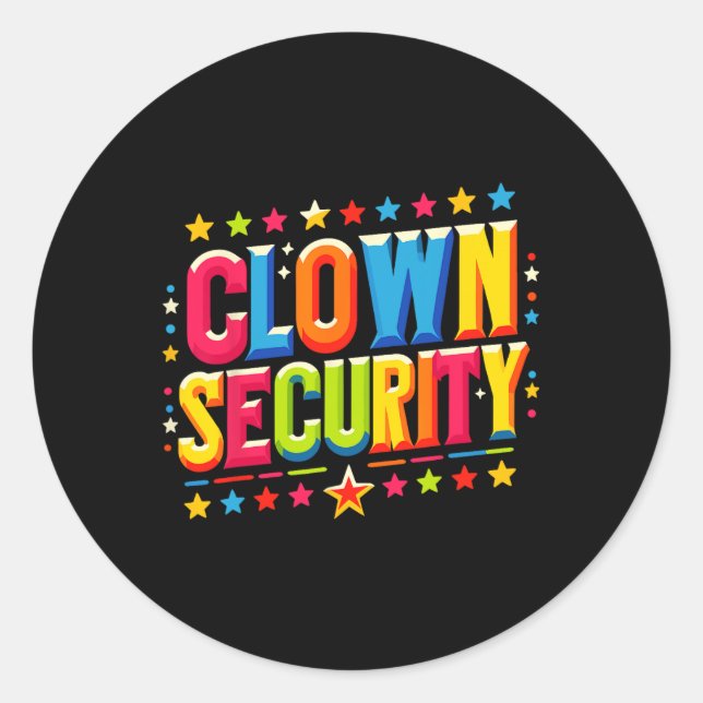 Clown Security Halloween Costume  Classic Round Sticker (Front)