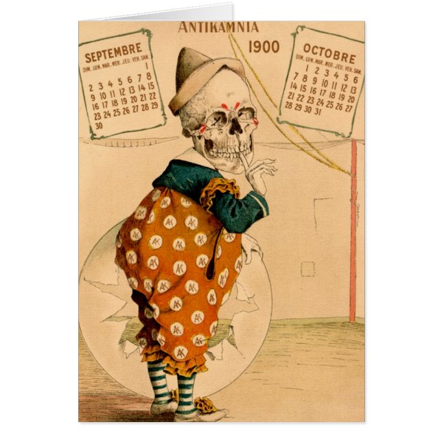 Clown Skeleton Vintage Illustration (Front)