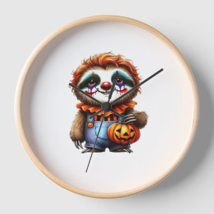 Clown Sloth Halloween Oversized T-Shirt Clock