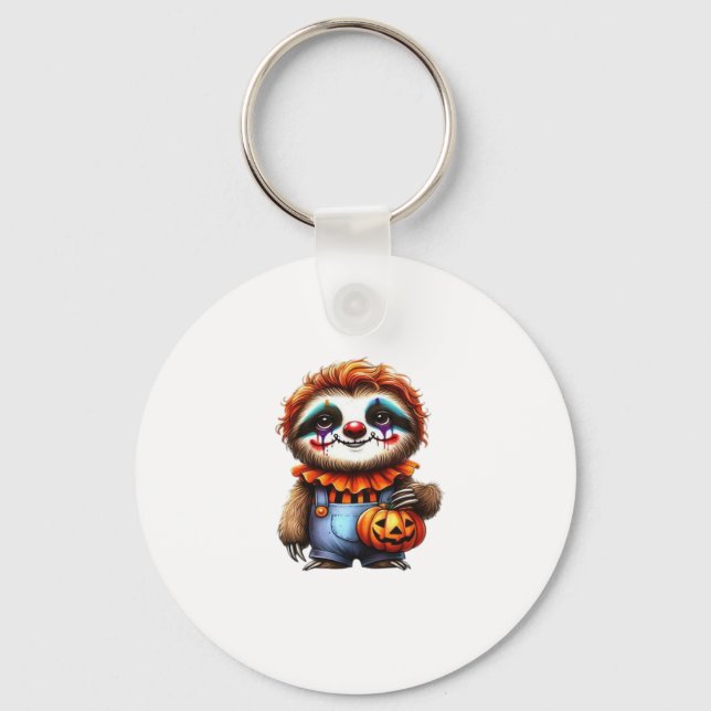 Clown Sloth Halloween Oversized T-Shirt Key Ring (Front)