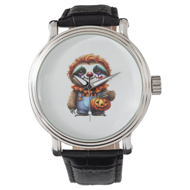 Clown Sloth Halloween Oversized T-Shirt Watch (Front)