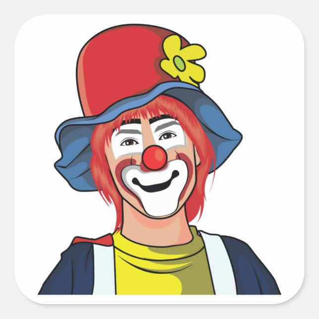 Clown Square Sticker (Front)