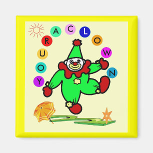 Clown Text  Magnet