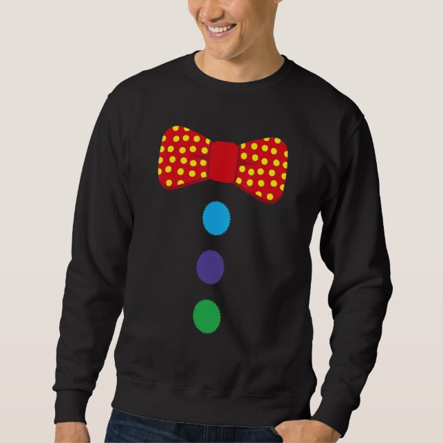 Clown Tie Costume Circus Rainbow Halloween Carniva Sweatshirt (Front)