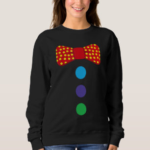 Clown Tie Costume Circus Rainbow Halloween Carniva Sweatshirt