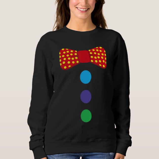 Clown Tie Costume Circus Rainbow Halloween Carniva Sweatshirt (Front)
